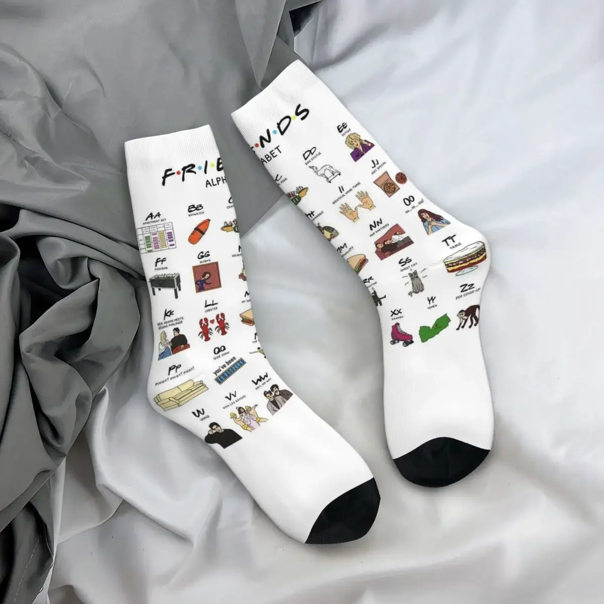 Autumn Winter Hip-hop Men Women Male Friends Tv Show Socks Basketball Socks Non-Slip Running Sport Socks