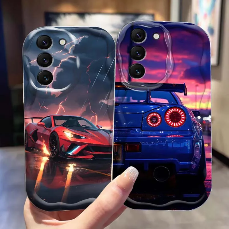 Cool Car Art Popular Luxury Phone Case For Samsung S26 S25 S24 S23 S22 S21 S20 A04 A05s A05 A06 Ultra Plus FE 5G Wave Oil