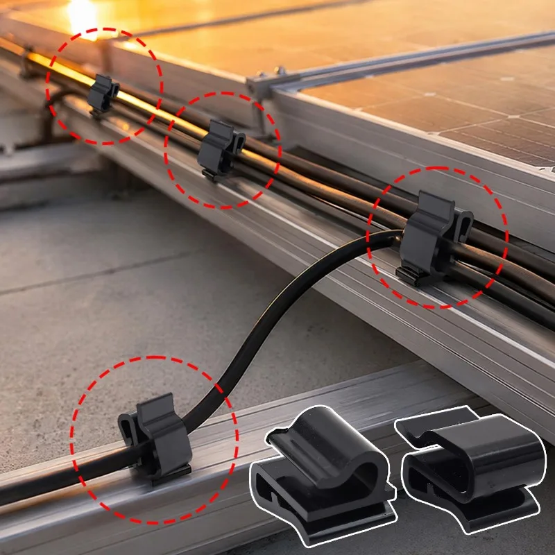 Wholesale Cable Clamp Clips Plastic Insulation Solar Panel Wire Fixing Clips Wire Cord Management Clip Holder For Home Office