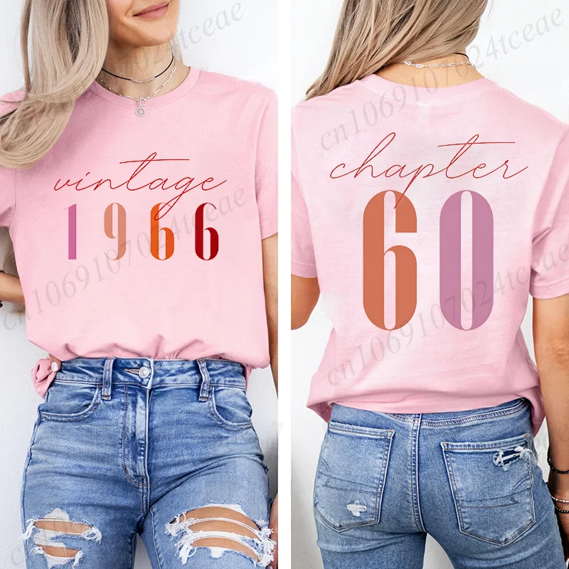 الكلاسيكية 1966 الجرافيك طباعة موضة المرأة تي شيرت خمر 60th عيد ميلاد المرأة الجمالية تي شيرت 60 عيد ميلاد عادية تي شيرت