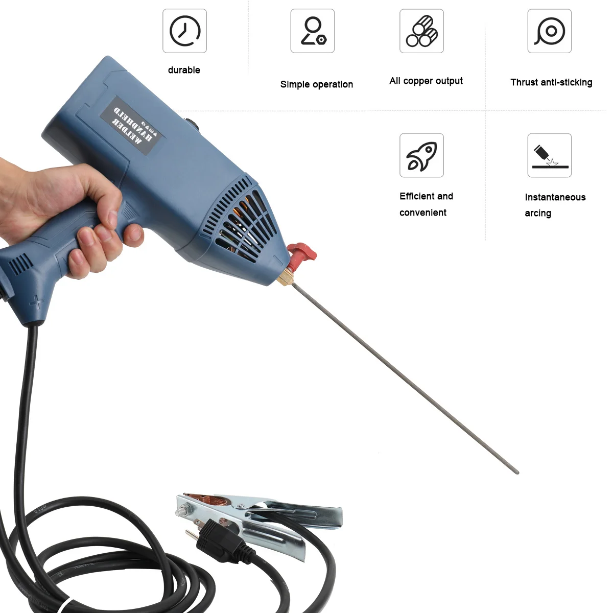 3000W 110V/60HZ Portable Electric Welder Handheld Welding Machine Kit with Digital Display