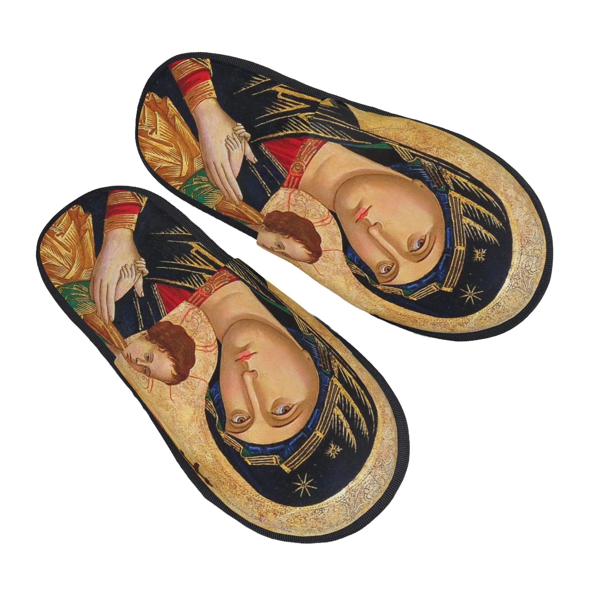 Pantoufles Notre-Dame de l'Aide Perpétuelle, pantoufles en mousse à mémoire de forme, pantoufles romaines catholiques, pantoufles de chambre à coucher, pantoufles pour dortoir, pantoufles pour couples, chaussures.