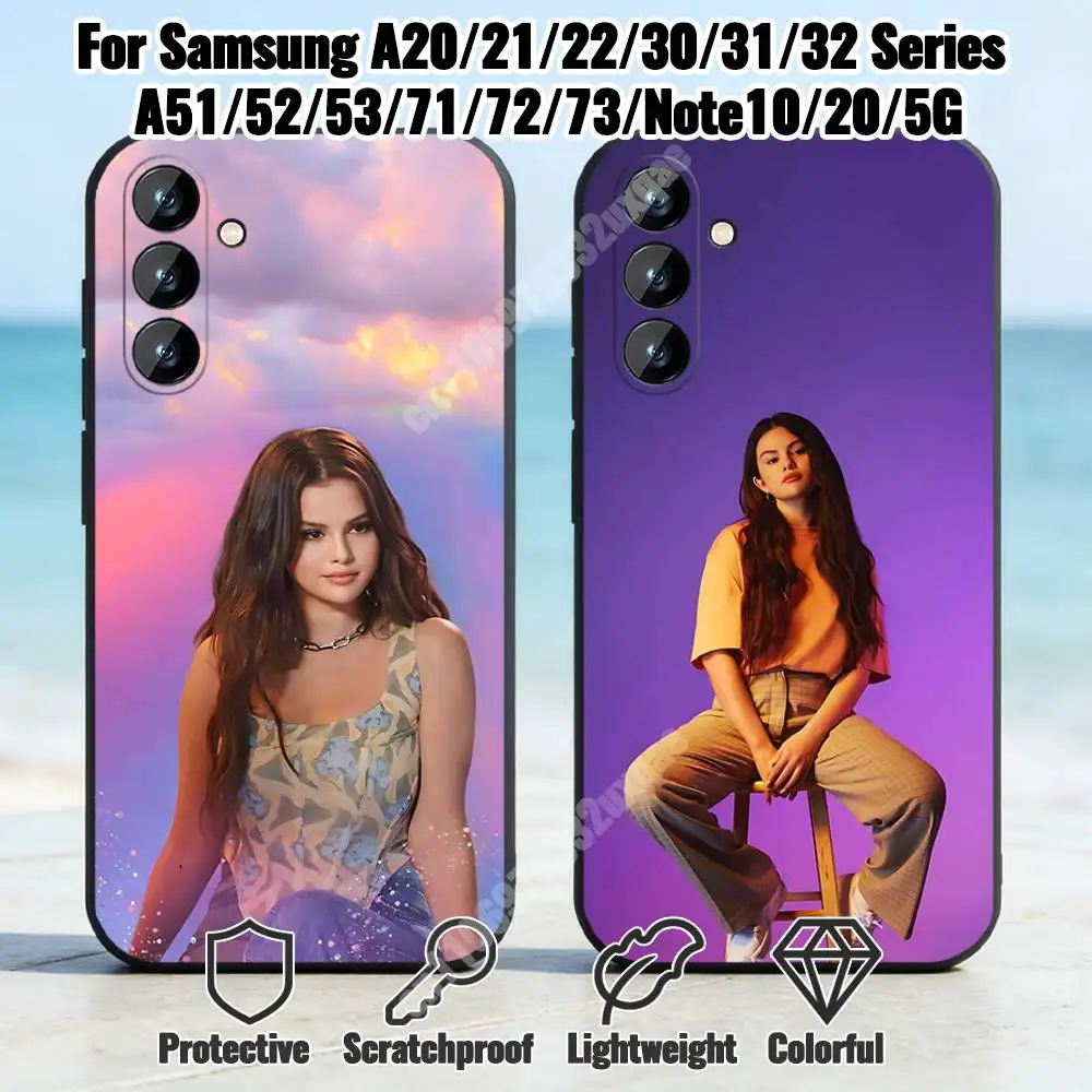 S-Selena Gomez-S Stars Dance Phone Case for Samsung Galaxy A73 72 71 70 A53 52 41 40 A32 31 30 Note20 Note10 Note9