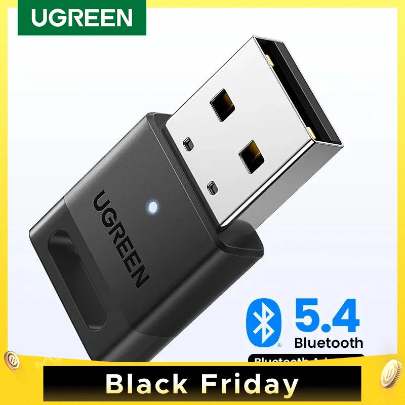 UGREEN USB Bluetooth Adapter Bluetooth Dongle 5.4 Adapter for PC Bluetooth Receiver & Transmitter for Bluetooth Keyboard/Mouse