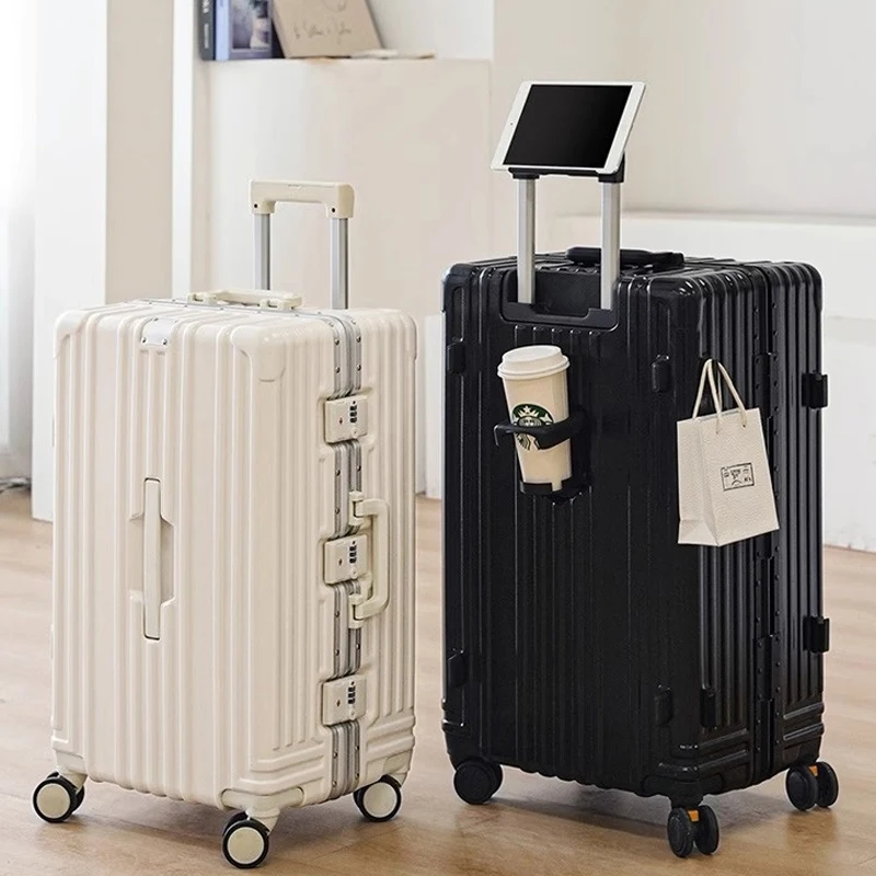 28 Inch Large Luggage Multifunctional Aluminum Frame Suitcase PC Lightweight 24/26 Inch Middle Size Luggage Suitcases on Wheels