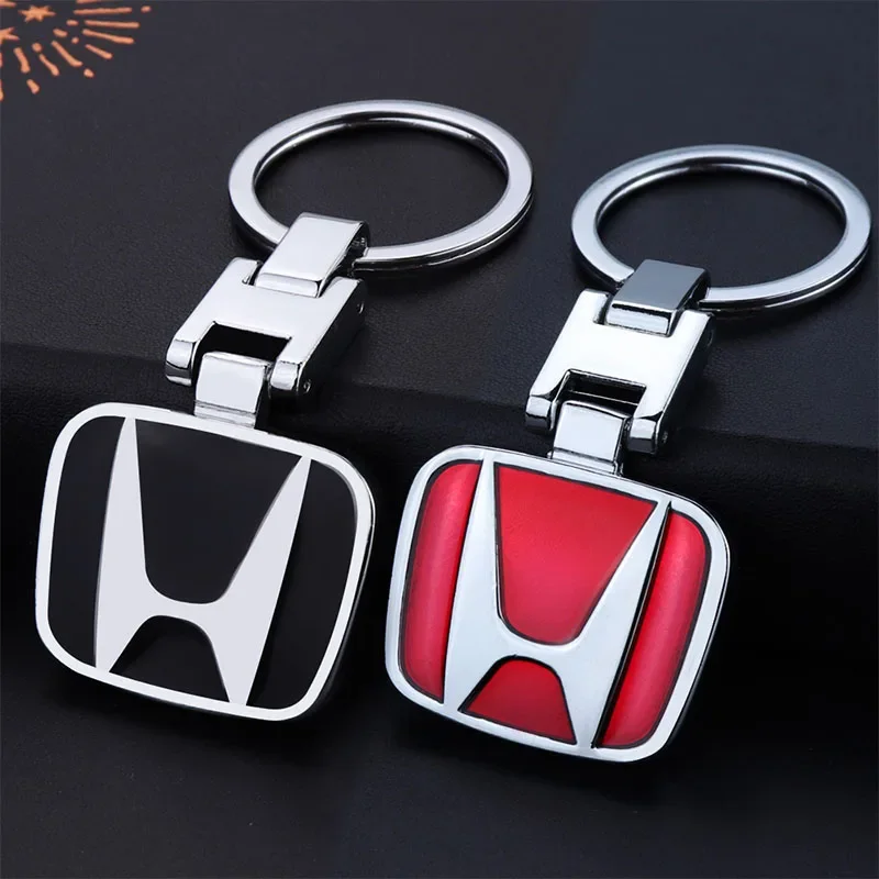 Car Logo Keychain Metal Keyring Key Accessories For Honda Fit Jazz GK5 Civic Type-R CRV Pilot Accord Insight Spirior City HRV