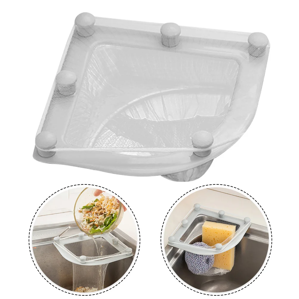 1 conjunto 1 conjunto triângulo filtro saco de canto pia filtro pia da cozinha descartável pp malha dreno cesta rack leve