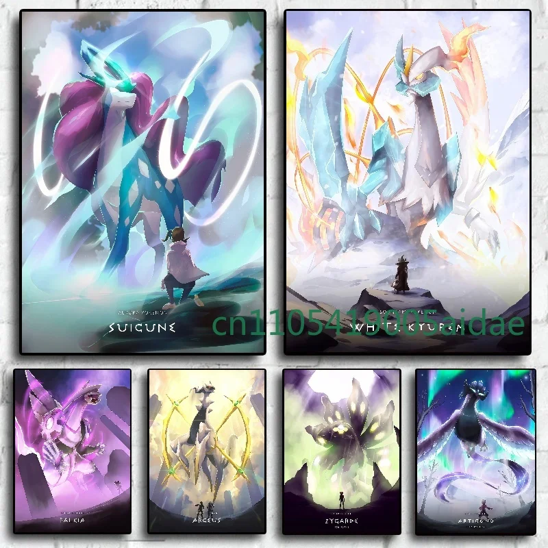 

Pokemon Anime Art Canvas Decorative Paintings Chien - Pao White Kyurem High Quality Poster Colors for Unique Home Style Exhibit