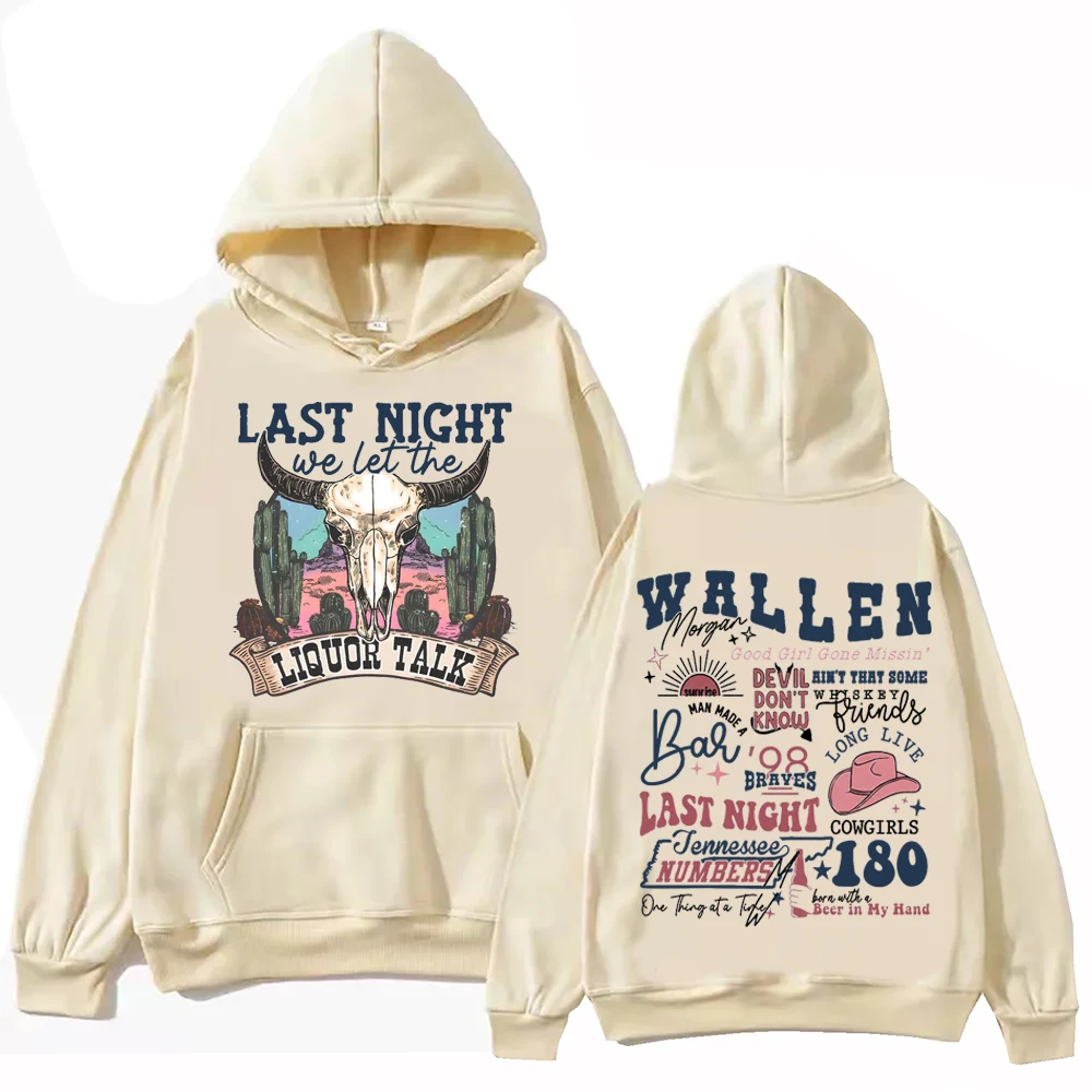 

2024 One Thing At A Time Last Night Morgan Wallen Hoodie Tops Long Sleeve Sweatshirt Music Fans Gift Spring Summer Casual