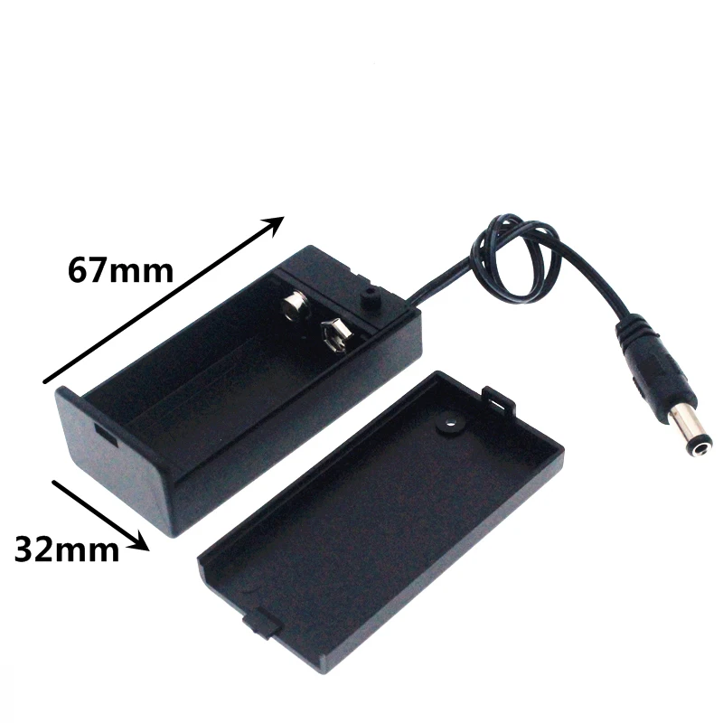 600pcs/lot MasterFire Plastic 1 X 9V 6F22 Battery Holder Storage Box Case Container with DC 2.1*5.5mm Plug ON/OFF Switch Cover