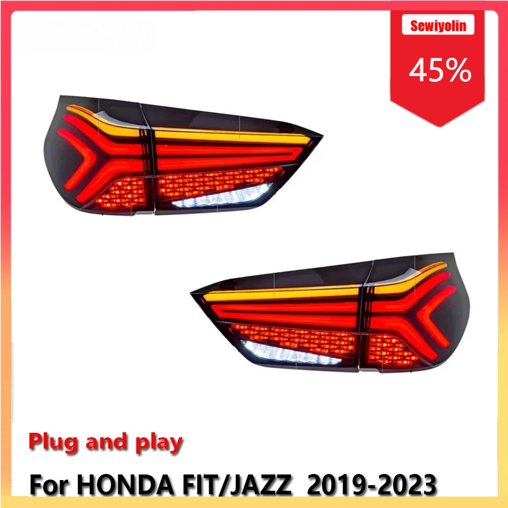

Car LED Tail Light Automobile Parts For HONDA FIT / JAZZ GR9 2019-2023 Auto Fog DRL Brake Turn Signal Lamp Plug and Play