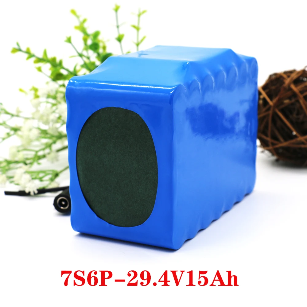 24V 15Ah 7S6P battery pack 250W-500W 29.4V 15000mAh lithium battery 18650 cell power battery pack