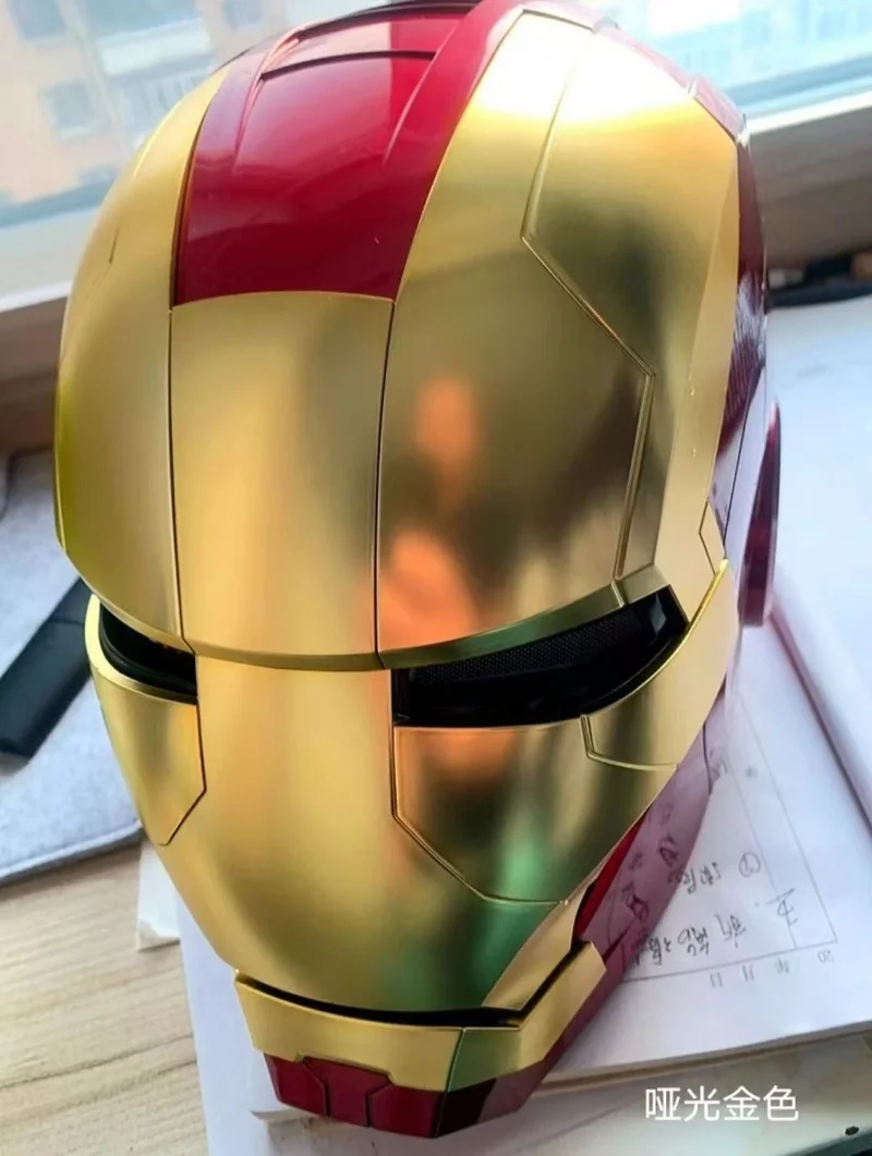 หมวกเหล็กไอรอนแมน มาร์เวล รุ่น MK5 ของเล่นเด็กเรืองแสง สำหรับผู้ใหญ่ คอสเพลย์ สวมใส่ได้ เปิด-ปิดอัตโนมัติ พร้อมระบบแจวาร์ส