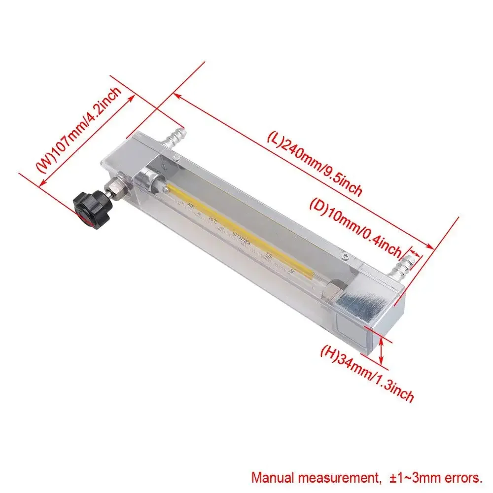

LZB-6 100-1000L/h Plastic Tube Air Oxygen Flow Meter Fit for 2/5" Hose Working Temperature 0-60 Centigrade