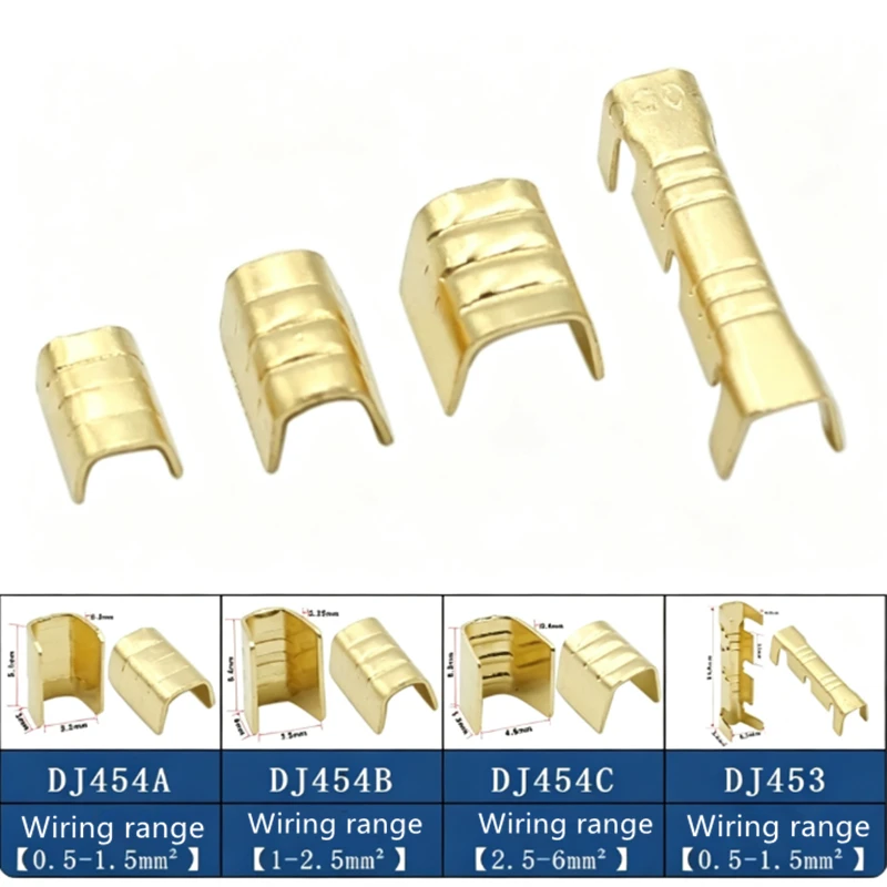 100Pcs DJ454 ABC Wire 0.5-6.0mm² U-shape copper wire crimp terminals Cold pressed connectors Cable lugs for wire splice terminal