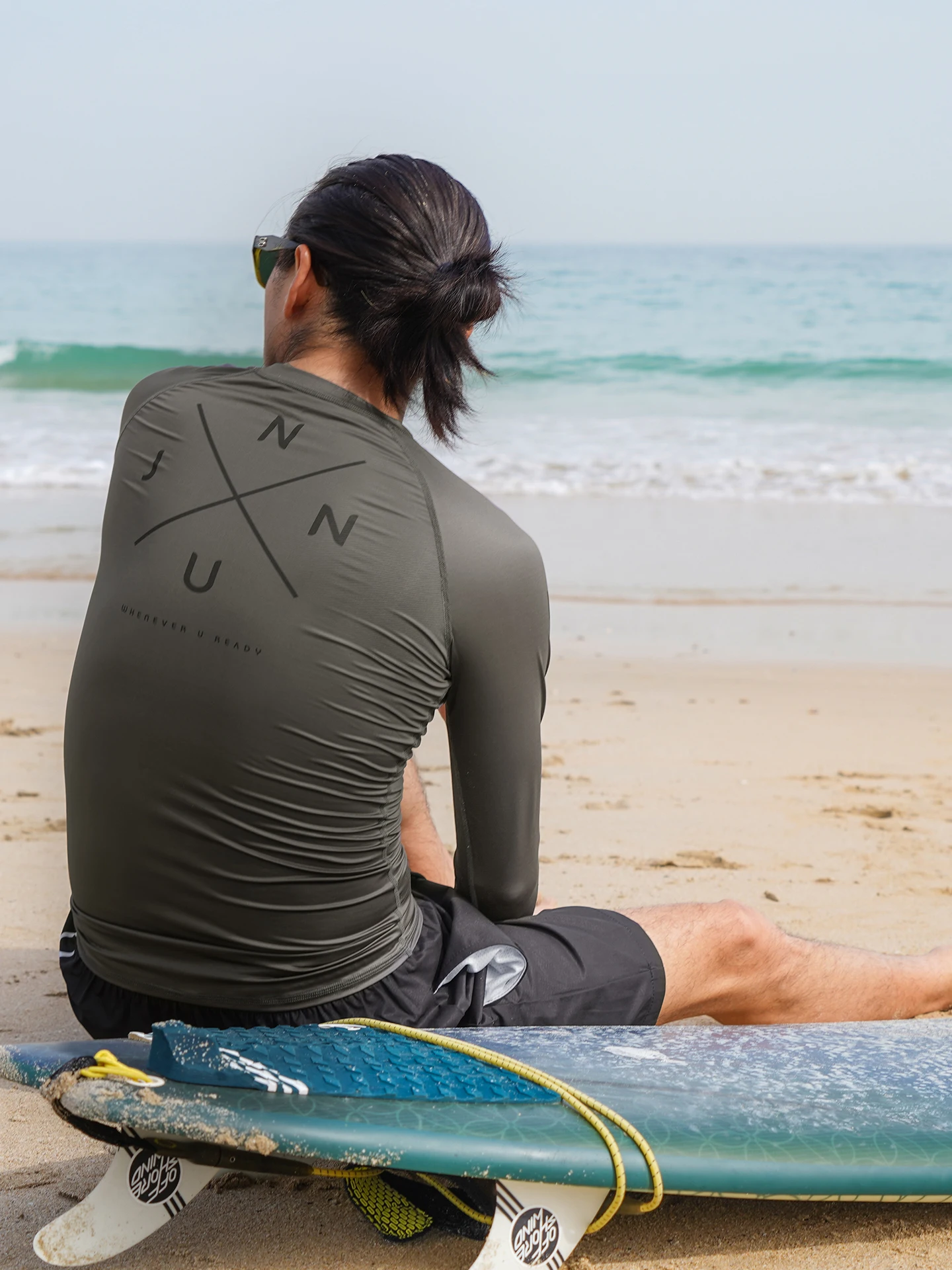Nu-June Men's Rash Guards Surfing Diving Suit Long Sleeve UPF50 Swimwear Swimsuit Men Rashguard Surf Shirts Compression Pant Set