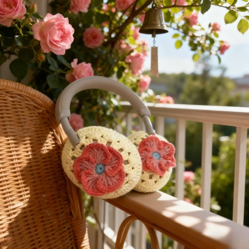 Für AirPods Max Kopfhörer Schutzhülle Plüsch Stilvolle schöne handgestrickte Wolle Kopfhörer Abdeckung für Sony XM4/XM5/XM6/QC45