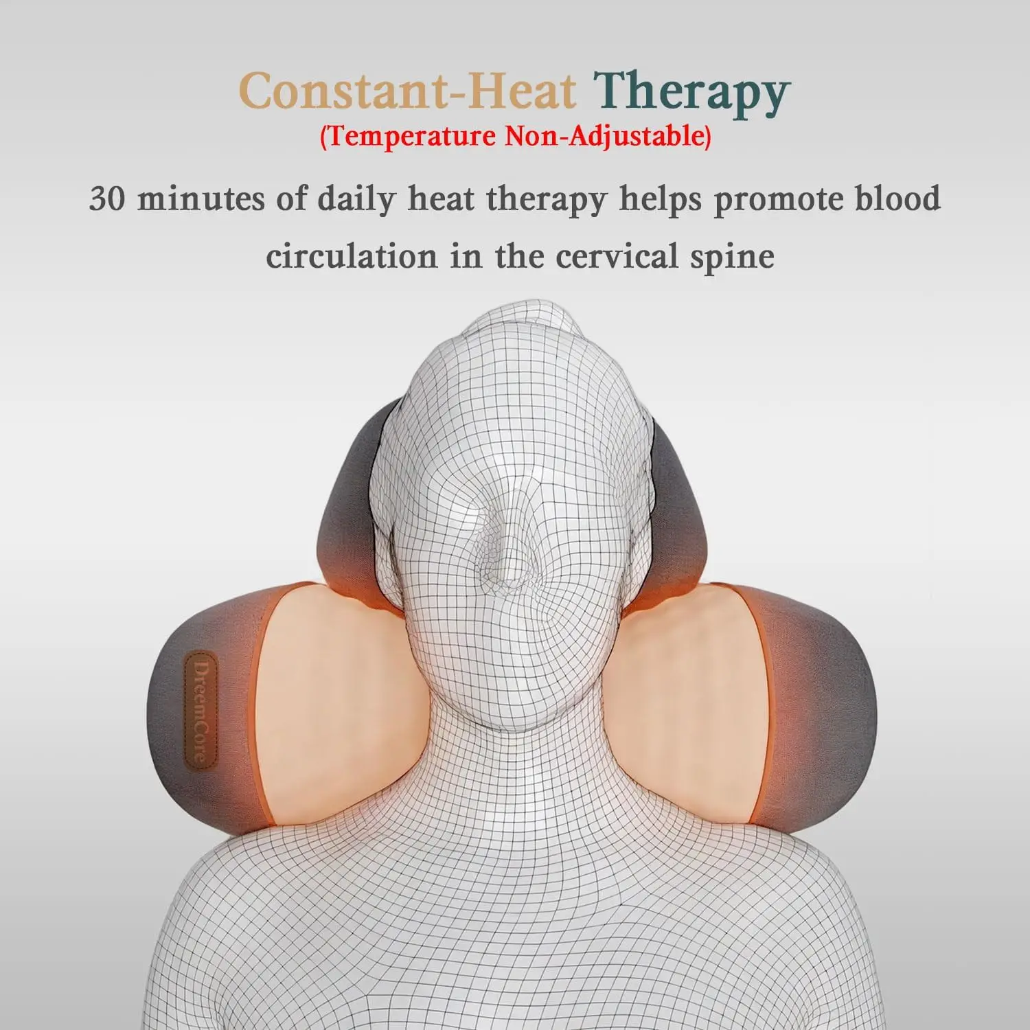 3-in-1 Neck Massager Pillow with Heating & Traction & Vibration, 3D Ergonomic Cervical Pillow for Neck Back Shoulder Pain Relief view 5