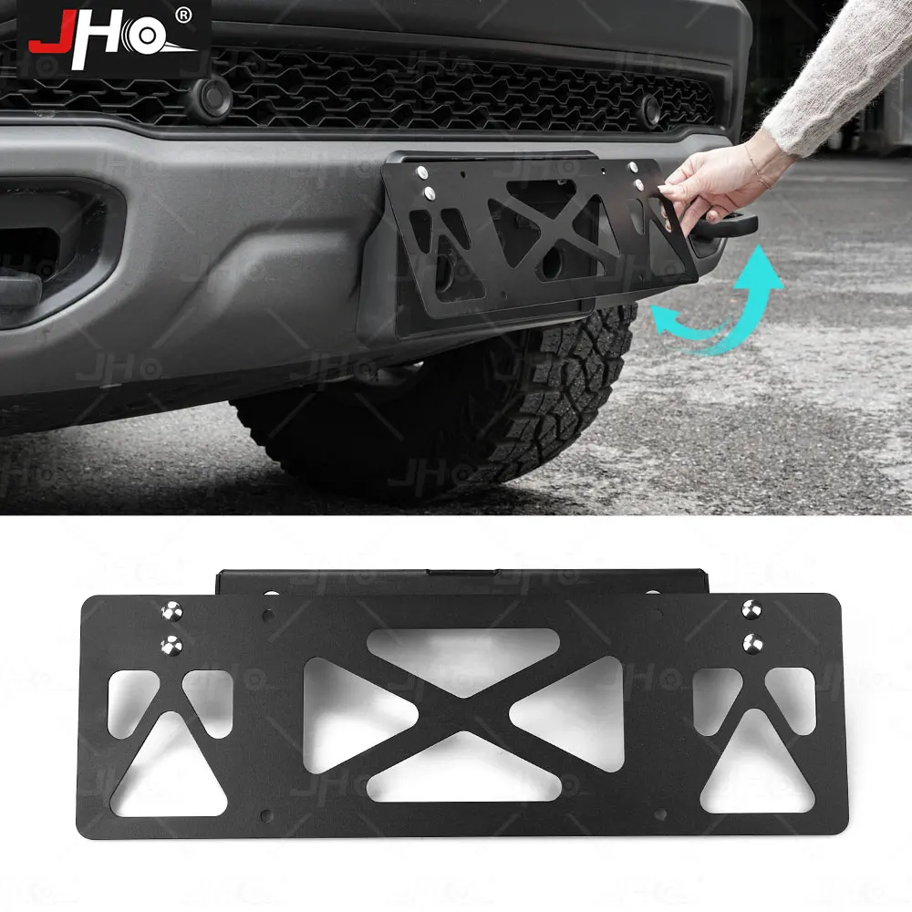 

JHO License Plate Frame Metal Material Rustproof Personality Decoration Fit For Dodge Ram 1500 TRX 2021 2022 Accessories