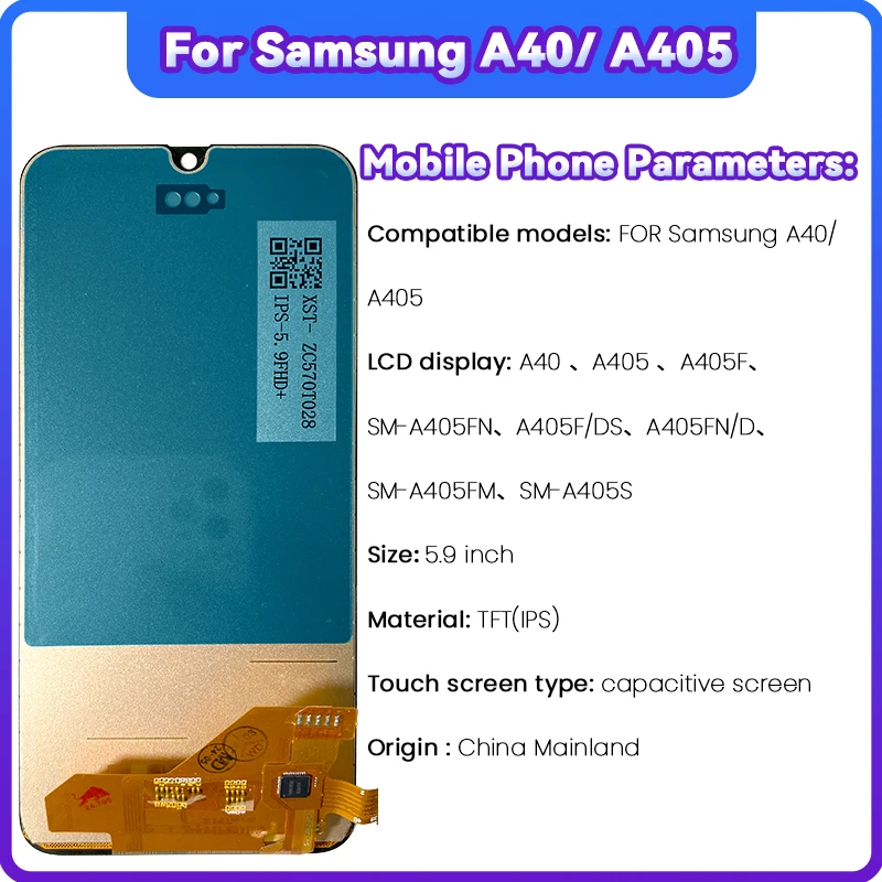 5.9 inch for LCD Samsung Galaxy A40 /A405 SM-A405FN For Touch ScreenDigitizer Samsung Galaxy A405F SM-A405FM LCD with frame