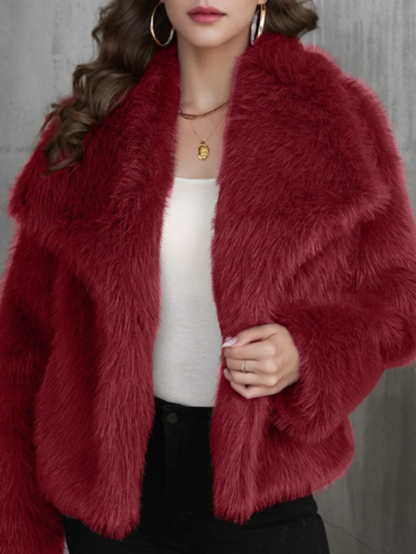 

Women's Coats Winter Fashion Comfortable Decent Plain 2025 Plush Luxurious Lapel Long Sleeve Street Daily Coats