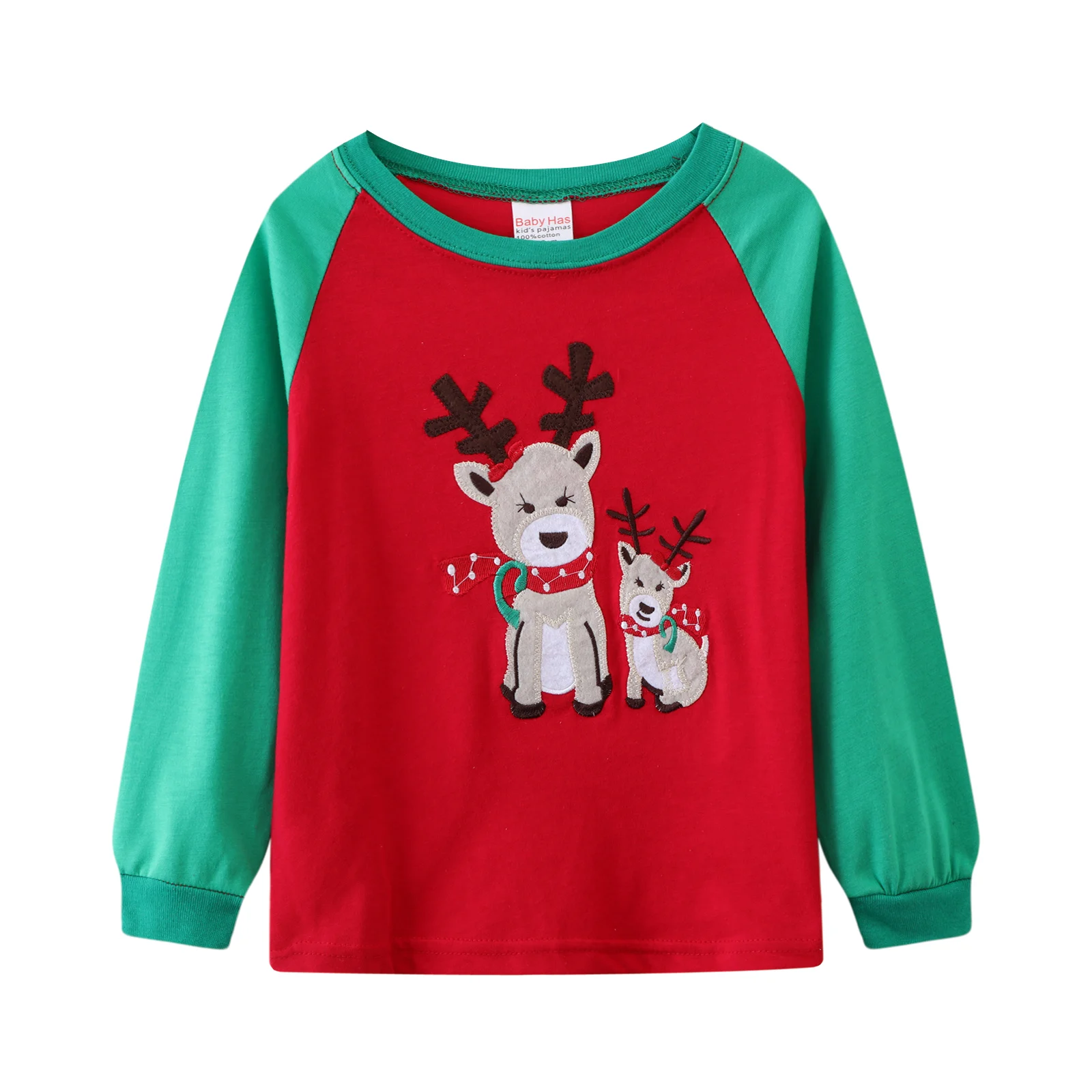 Children\'s Spring and autumn Santa long-sleeved children\'s home clothes bottom shirt children\'s pajamas two-piece set