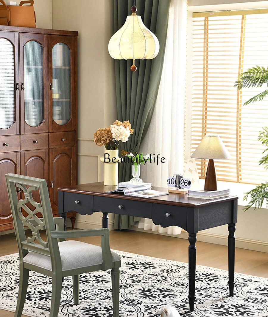 

**American French study furniture desk writing desk student computer desk with pump