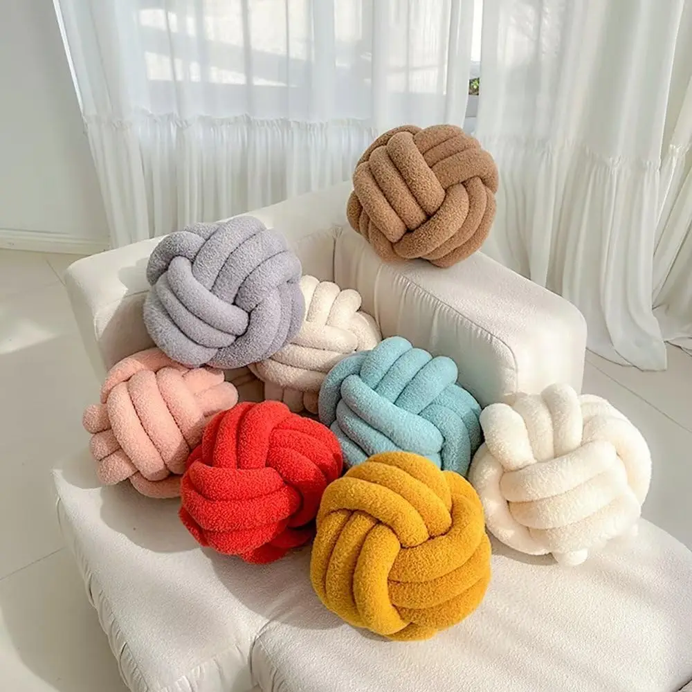 Aesthetic Gift Knot Plush Cushion Nordic Ball Stuffed Pillow Sofa Decorative Throw Pillow Soft Sleeping Back Cushion Decor
