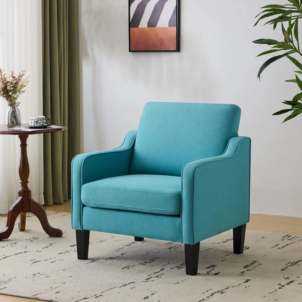

VINGLI Accent Chairs for Living Room Mid Century Modern Chair Sofa Chair Upholstered Arm Chair with Scooped Arms for Bedroom, Ap