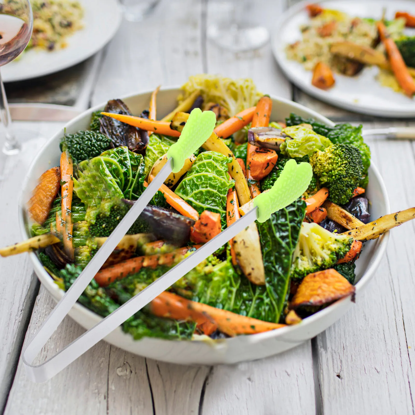 

3Pcs Stainless Steel Mini Tongs Silicone Food Clip Small Bread Tong for Parties Family Use Camping Heat Resistant