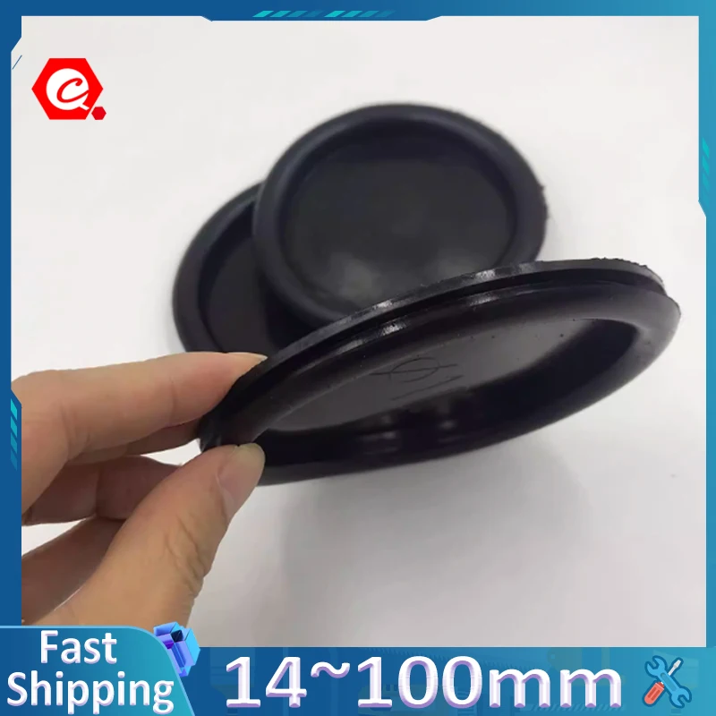 Black Single-sided Rubber Wiring Grommets Blanking Hole Rubber protective coil cover Gasket 14MM~100MM