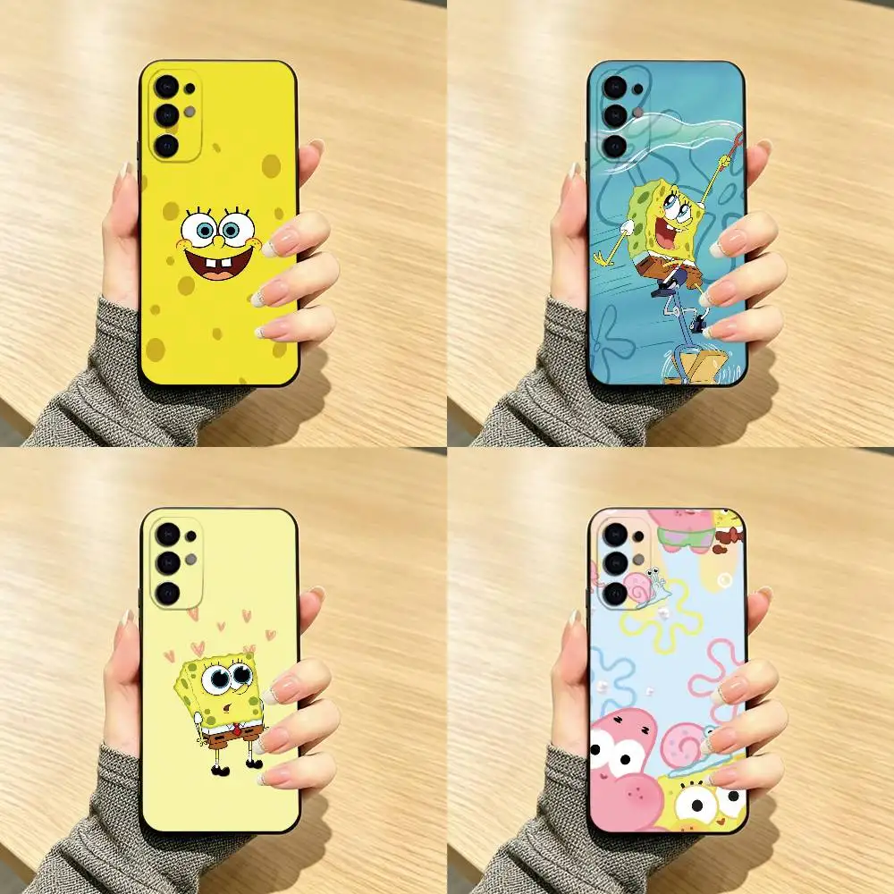 Animation S-Sponge Bob  Phone Case For Samsung S25,S24,S21,S22,S23,S30,Ultra,S20,Plus,Fe,Soft Silicone Black Cover