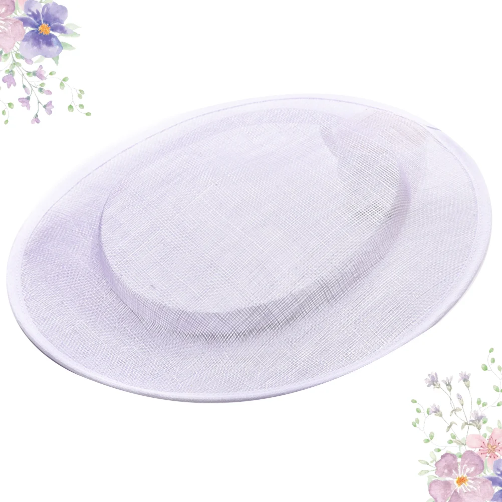 

Wommen Sinamay Base Cocktail Hat Fascinator Round Base Hat Round Base Millinery DIY Craft Accessory Yarn Hat Bottom (White)