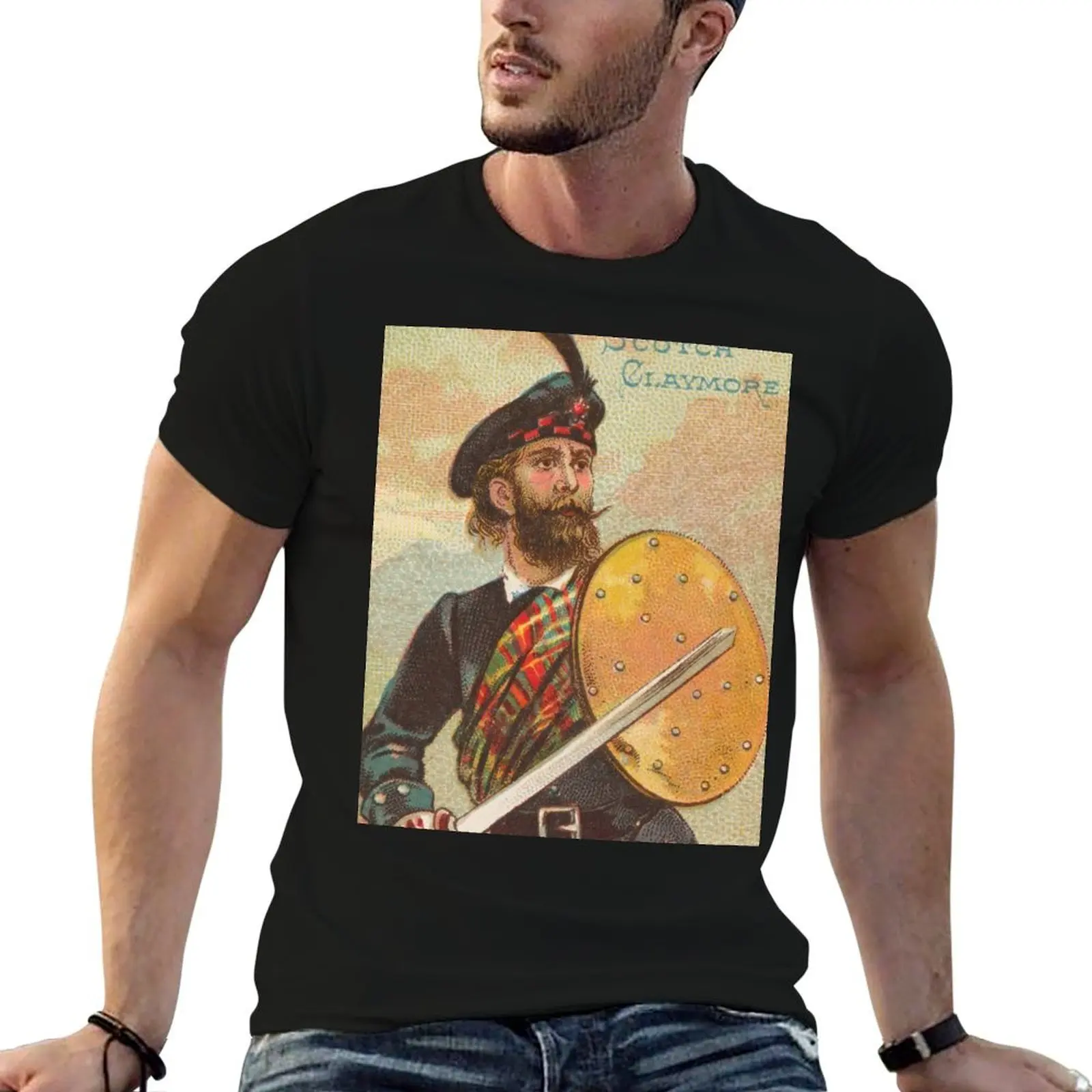 

Vintage Scottish Warrior Illustration (1887) T-Shirt animal prinfor boys sublime aesthetic clothes Short sleeve tee men