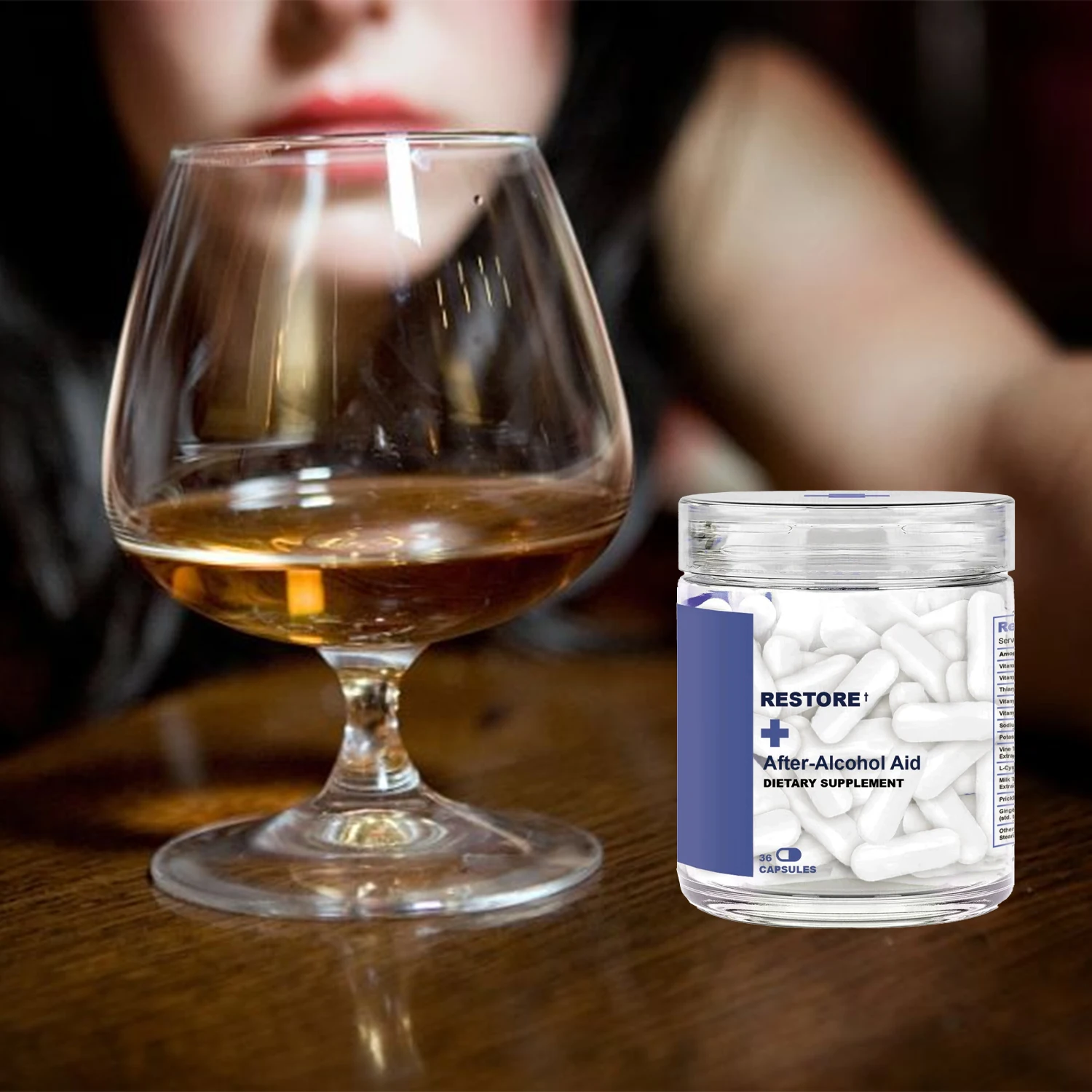 

Feel Better After Drinking, Wake Up Refreshed, Patented Probiotic for Easier Mornings, Travel-Friendly After Party Supplement