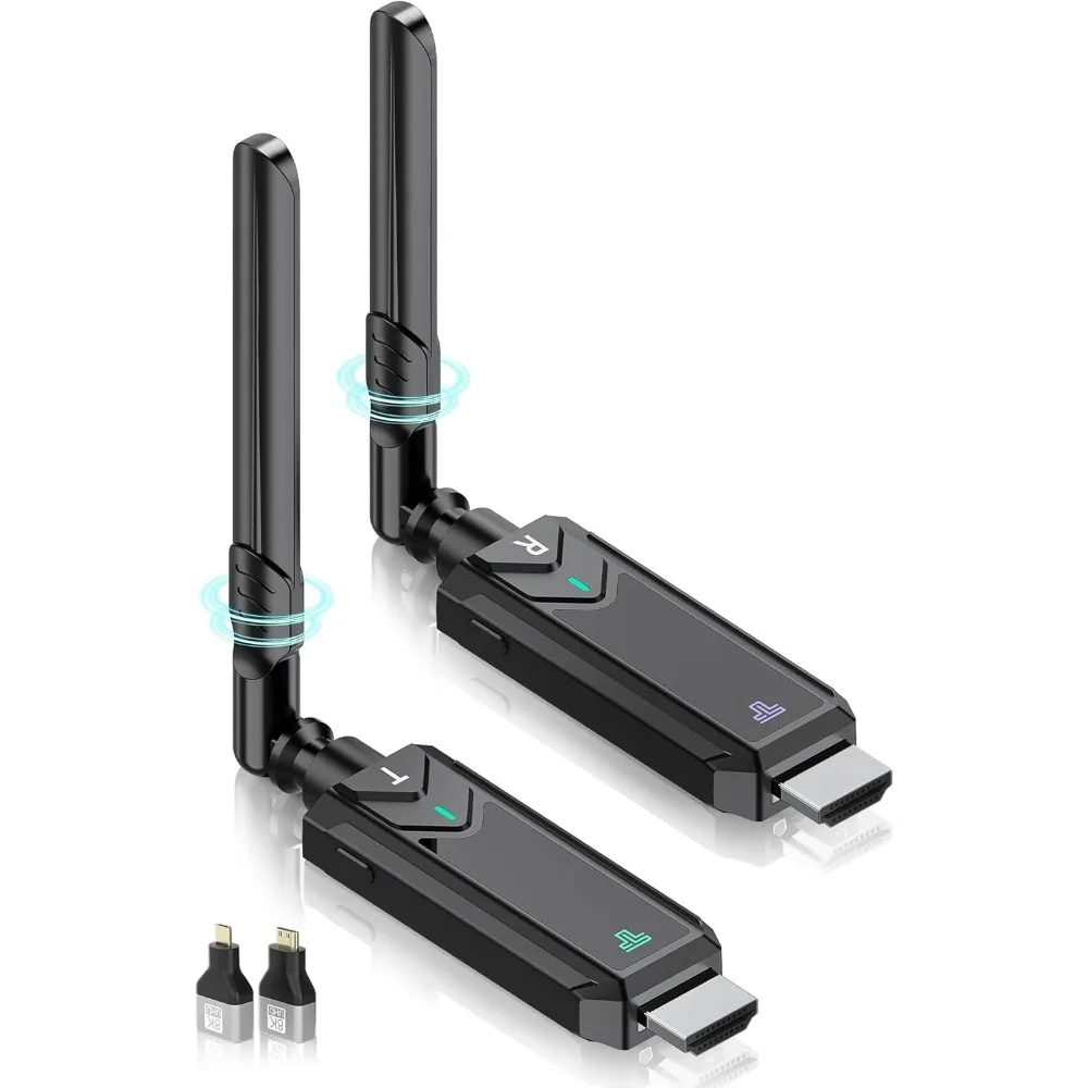 1x1 1x2 1x4 Wireless HDMI Extender Transmitter&Receiver Dongle Adapter，for Screen Sharing with Cameras,Laptops,TVs& Monitors