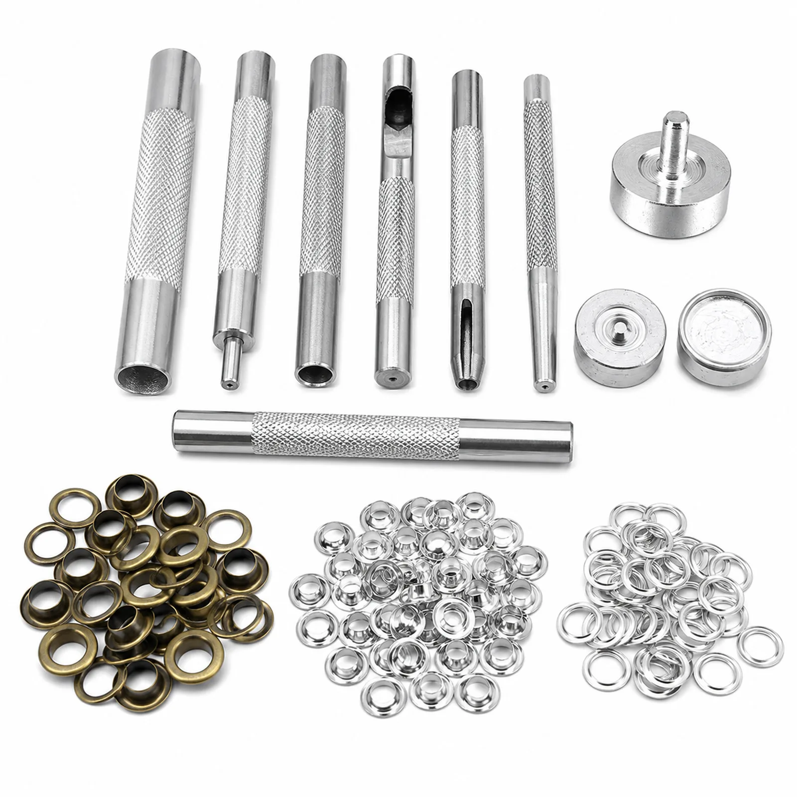 80sets Metal Eyelet Grommet Punch Installer Tool Set for Belt Clothes Canvas Curtains Shoes Tent 4mm 5mm 6mm 8mm 10mm 12mm