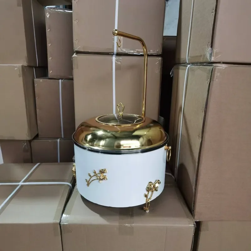 201 Stainless Steel Alcohol Burner Pot for Hotel Restaurant Buffet Table Warming Heating Furnace Cross Border Wholesale