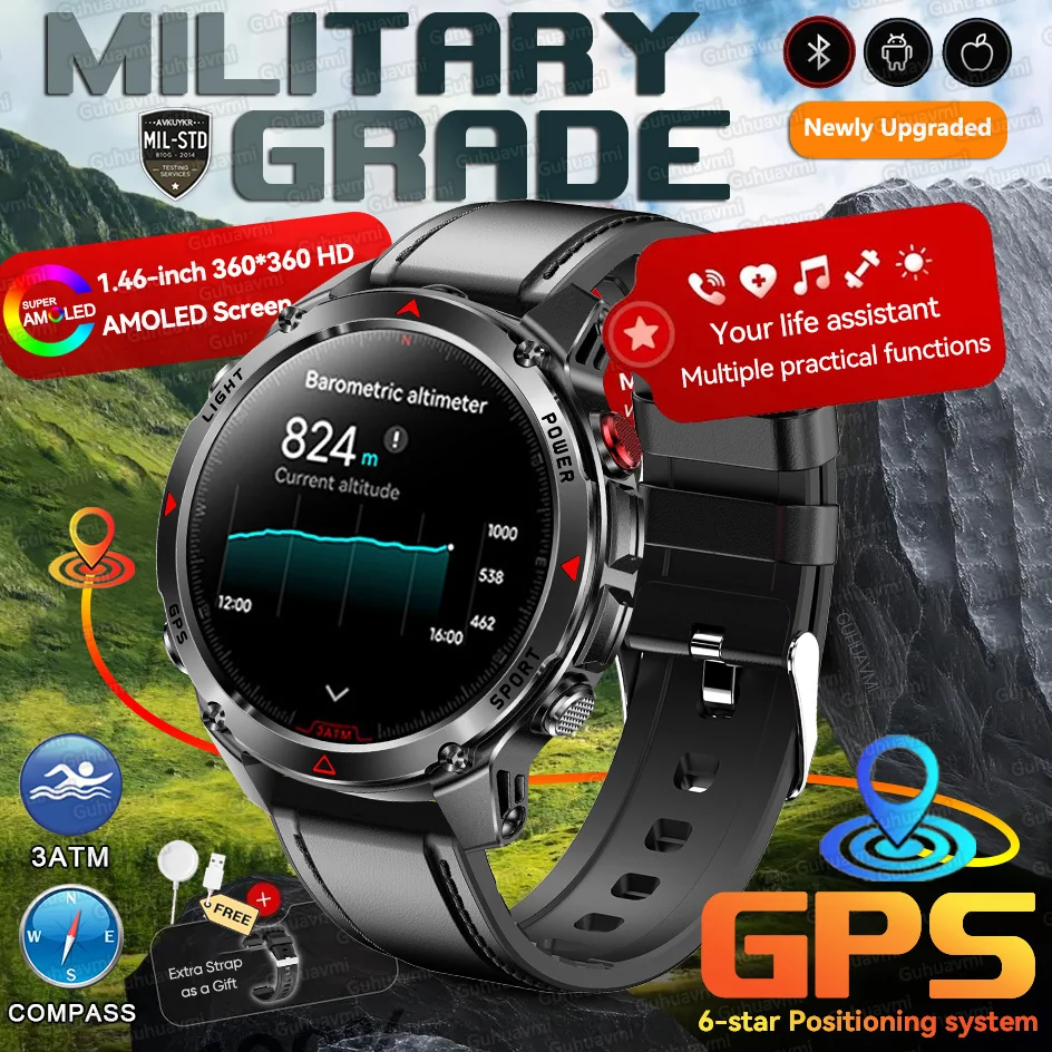 Forerunner 570 GPS Smart Horloge 3 ATM Waterdicht AMOLED Scherm MULTI-BAND GNSS Kompas Hoogtemeter Zaklamp Sport Smartwatch Mannen