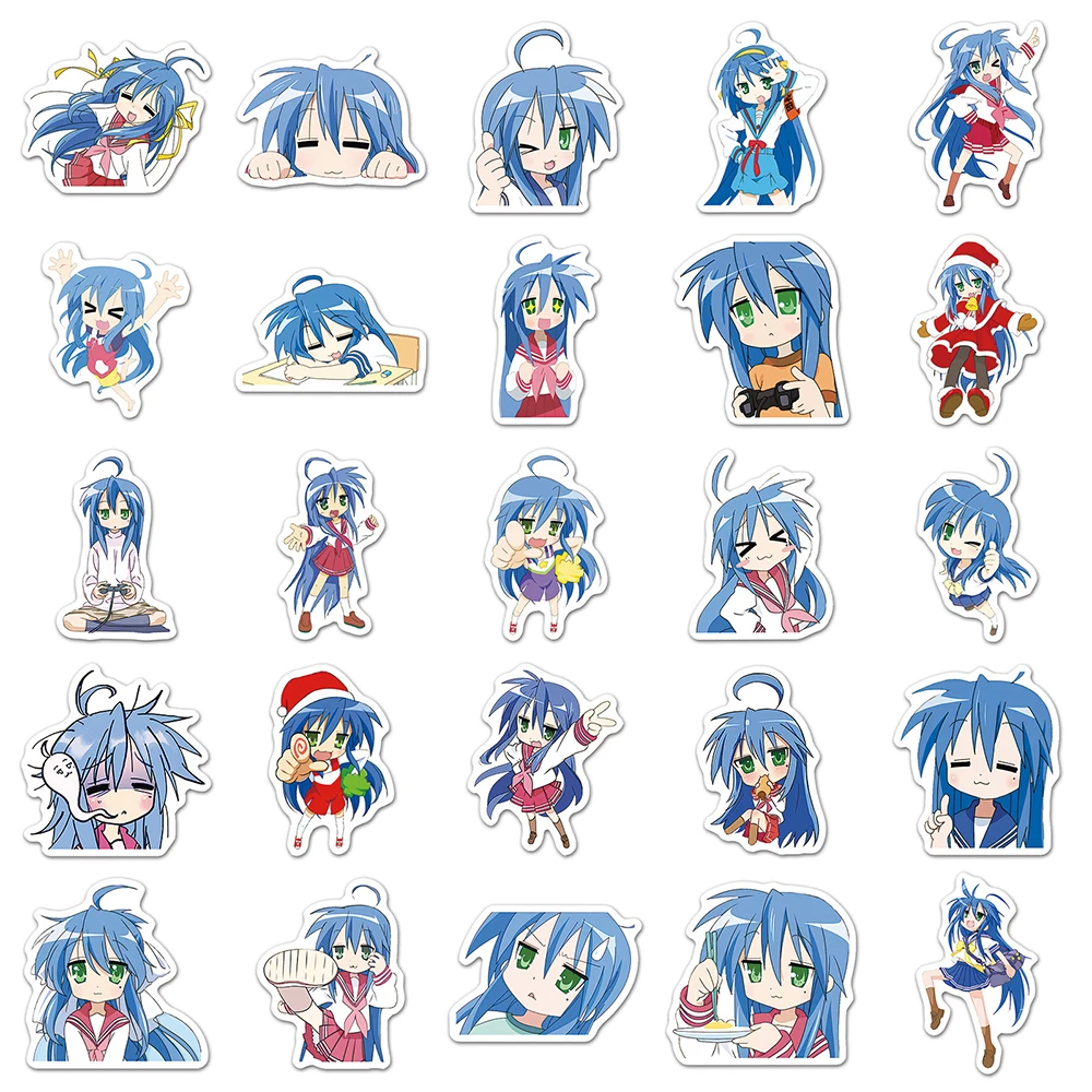10/30/50 pçs bonito dos desenhos animados anime izumi konata adesivos decoração diy portátil telefone notebook mala carro diário crianças adesivo brinquedos