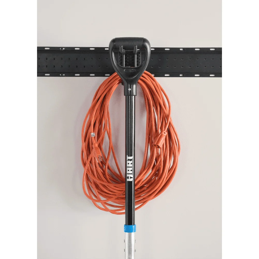 Gancio multiuso doppio per riporre il garage in acciaio resistente con impugnatura in gomma per appendere utensili elettrici e attrezzi da giardino può contenere fino a 55 libbre