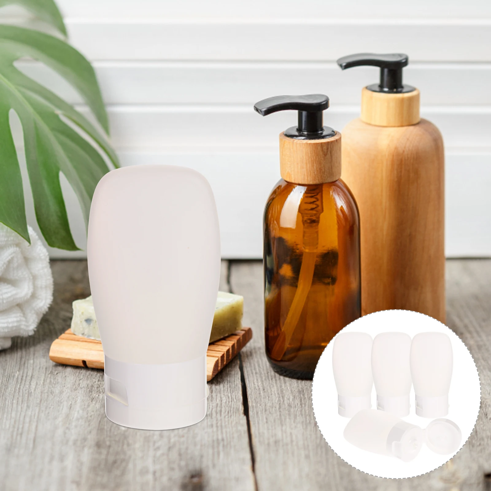 

4pcs 30Ml Plastic Travel Bottles Dispensers Refillable Leakproof Reusable Makeup Lotion Sub Bottles Skincare Shampoo