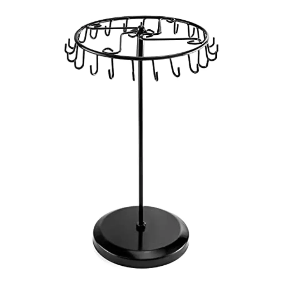

Spinning Jewelry Tree Display Stand, Jewelry Organizer with 23 Hooks, Black