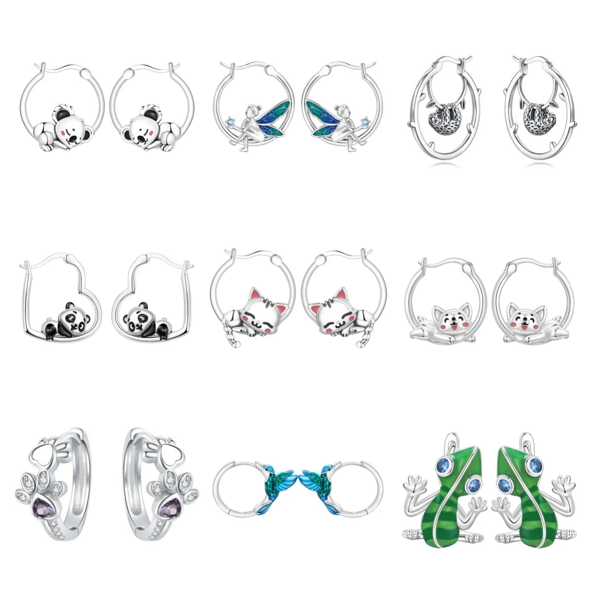 Silver Plated Koala Fit Earrings Women Drop Earring For Anniversary Wedding Jewelry Gifts