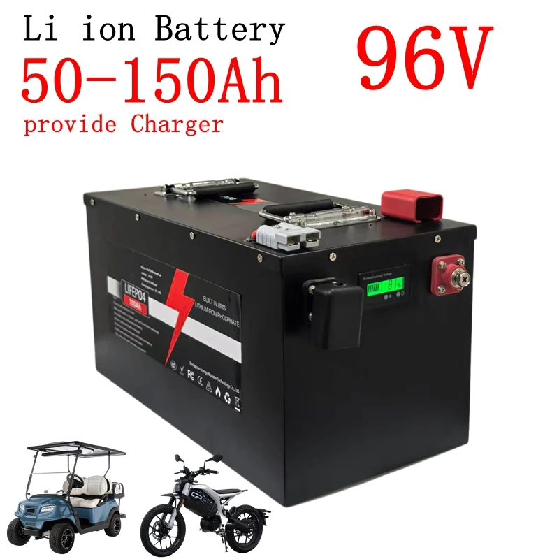 96V 50Ah 80Ah 100Ah 150Ah Lithium ion Battery with Bluetooth BMS 26S for 3000W 5000W 9000W Four Wheeler Sightseeing Vehicle