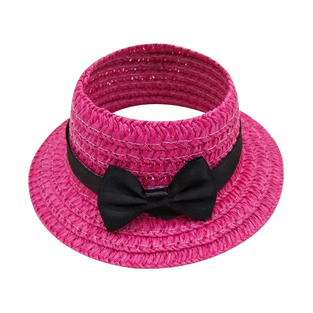 Fashion 10.5cm Straw Hat BOW Stylebow Party Style Dolls Accessories Camera Sitting Cosplay Props DIY Gift Collectible Dolls
