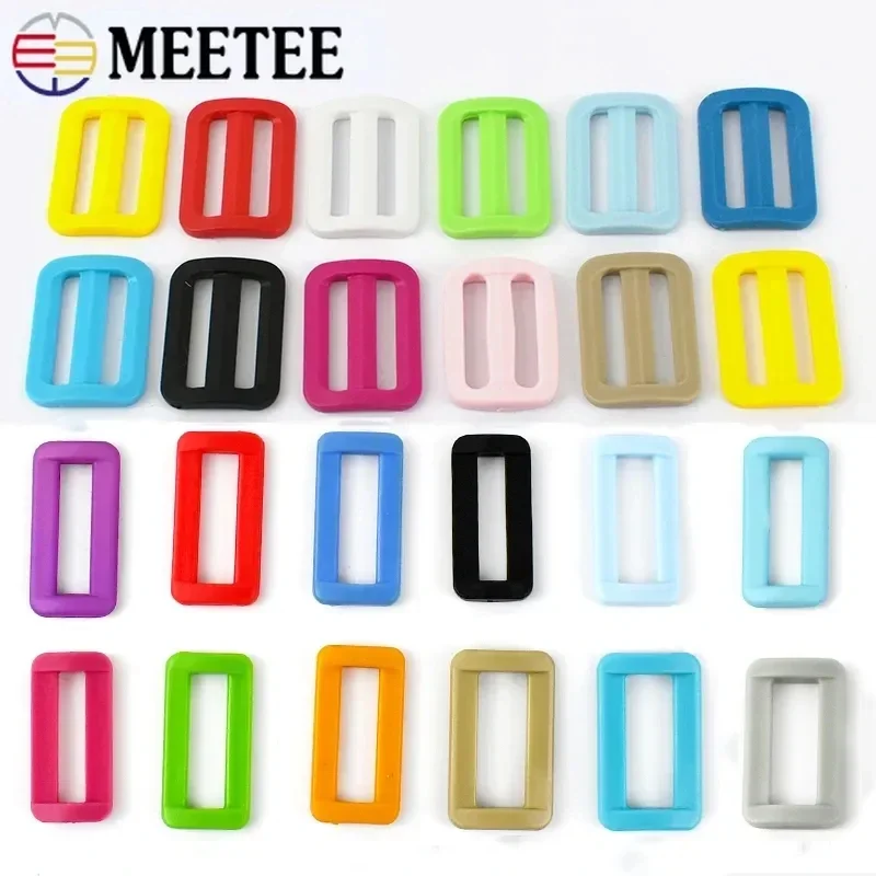 Meetee 10/20Pcs Plastic Tri-Glide Buckles 25/32/38mm O D Ring Bag Strap Adjust Clasp Webbing Connector Hook Dog Collar Accessory