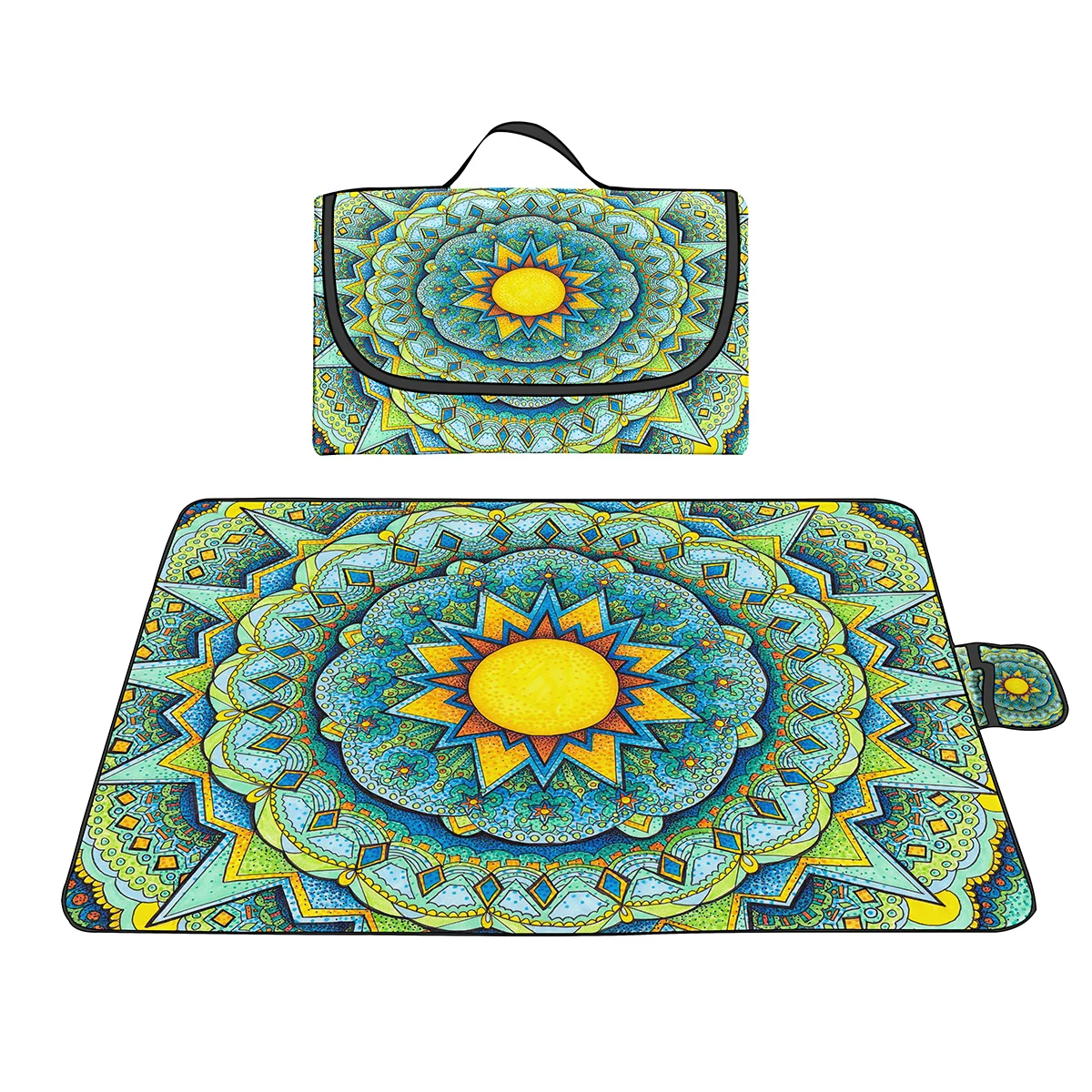 

Mandala Oxford Picnic Blanket Waterproof Sandproof Foldable,Large Outdoor Picnic Mat Beach Blanket for Camoing,Travelling,Hiking