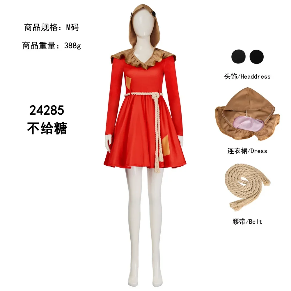 Movie Sam Cosplay Costume Headwear Halloween Trick or Treat Without Sugar Adult Horror Pumpkin Dress Pocket Fancy Dress