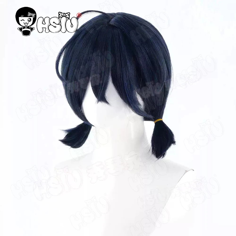 Belle Cosplay Wig HSIU 35CM dark blue short hair Synthetic Wig+Wig cap Game Zenless Zone Zero Sweety Belle Cosplay